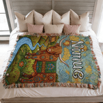 Personalizado estilo bohemio Highland vaca borla suave manta con nombre uso diario cumpleaños aniversario regalo para mujeres niñas
