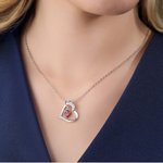 Personalized Graduation Cap Birthstone Heart Sterling Silver Necklace Dainty Jewellery with Engraved Name and Year Graduation Gift for Graduates