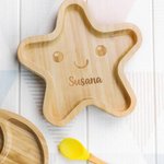 Juego de cubiertos infantiles personalizados con animales de grado alimentario y nombre con ventosa regalo de cumpleaños o bautizo para bebé