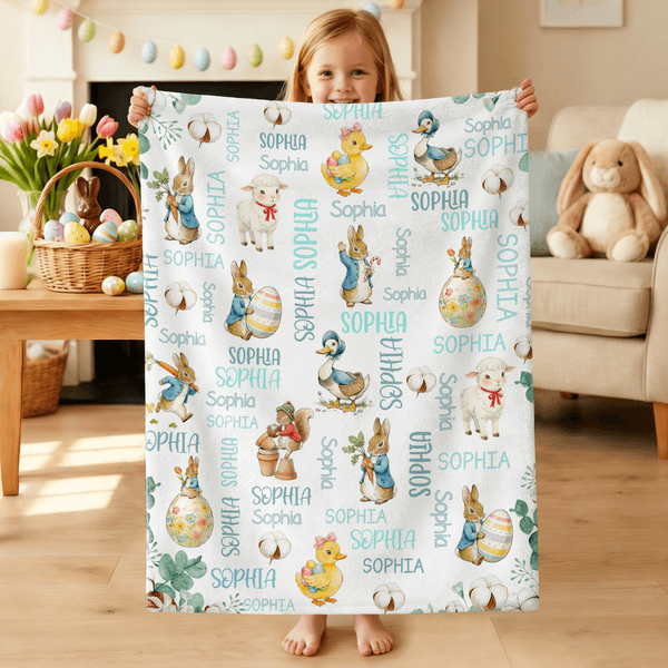 Couverture de Pâques personnalisée avec nom Cadeau de Pâques pour Garçons Filles