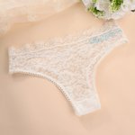 Personlig Sexy Bride Undertøy Hvit Blonder Thong med tekst Bryllupsreise Valentinsdag Bryllup Bridal Shower Gave til henne