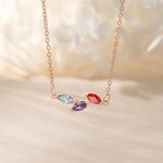 Personalized Family Tree 1-7  Birthstones Necklace Dainty Jewellery Mother's Day Birthday Gift for Women Mother Grandmother