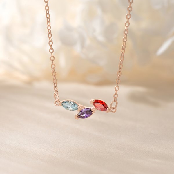 Collier personnalisé arbre généalogique 1-7 pierres de naissance Bijoux délicats Fête des mères Cadeau d'anniversaire pour femme Mère Grand-mère