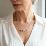 Personalized Family Tree 1-7  Birthstones Necklace Dainty Jewellery Mother's Day Birthday Gift for Women Mother Grandmother