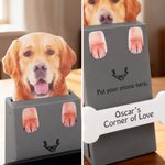 Personalised Cute Pet Face Photo Paw Bone Design Phone Holder with Text Desk Decor Daily Use Birthday Gift for Pet Owners