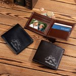 Portefeuille homme en cuir PU avec noms personnalisé Multicolore My Missing Piece Cadeau d'anniversaire de Saint-Valentin pour petit ami mari
