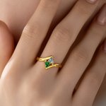 Personlig dobbel hjerte fødselssteiner Sterling sølvring med navn Smykker Valentinsdag Jubileumsgave til par Søster