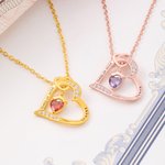 Personalized Graduation Cap Birthstone Heart Sterling Silver Necklace Dainty Jewellery with Engraved Name and Year Graduation Gift for Graduates