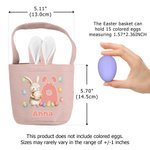 Personalized Multi-Colour Cute Bunny Easter Basket with Name and Initial Easter Party Favor Eggs Hunting Gift for Boys Girls