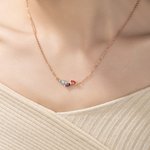 Personalized Family Tree 1-7  Birthstones Necklace Dainty Jewellery Mother's Day Birthday Gift for Women Mother Grandmother