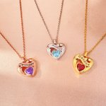 Personalizado Infinito Signo Corazón Piedra de nacimiento Mujeres Collar con nombre grabado Joyería delicada Día de San Valentín Aniversario Regalo para Esposas Novias