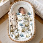 Personalised Excavator Easter Egg Soft Baby Swaddle Blanket Outfit with Name Easter Baby Shower Gift for Newborns New Parents