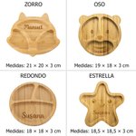 Juego de cubiertos infantiles personalizados con animales de grado alimentario y nombre con ventosa regalo de cumpleaños o bautizo para bebé