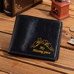 Portefeuille homme en cuir PU avec noms personnalisé Multicolore My Missing Piece Cadeau d'anniversaire de Saint-Valentin pour petit ami mari