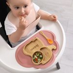 Juego de cubiertos infantiles personalizados con animales de grado alimentario y nombre con ventosa regalo de cumpleaños o bautizo para bebé