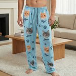 Pyjama à Manches Longues Personnalisé avec Nom et 1-5 Photos d'Animal Cadeau d'Anniversaire pour Propriétaire d'Animal de Compagnie