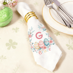 Guirnalda de flores personalizada Huevos de Pascua con iniciales Servilleta 100% algodón con nombre de colores Decoración de mesa Regalo de Pascua para niños Familia
