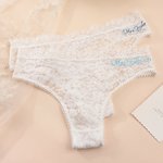 Personlig Sexy Bride Undertøy Hvit Blonder Thong med tekst Bryllupsreise Valentinsdag Bryllup Bridal Shower Gave til henne