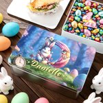 Boîte à biscuits en métal de qualité alimentaire avec nom Cadeau de Pâques pour la famille et les enfants
