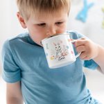 Personalizada Curación Arte Caricatura Ilustración Niño Niña Conejito 12 oz Esmalte Taza con Nombre Uso Diario Pascua Fiesta Regalo para Niños