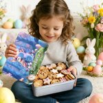Boîte à biscuits en métal de qualité alimentaire avec nom Cadeau de Pâques pour la famille et les enfants