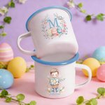 Personalizada Curación Arte Caricatura Ilustración Niño Niña Conejito 12 oz Esmalte Taza con Nombre Uso Diario Pascua Fiesta Regalo para Niños