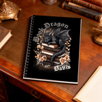 Personalised Dragon Design A5 Spiral Notebook with Name and 120 Lined Pages Office Use Birthday Gift for Dragon-Loving Readers Bookworms