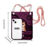 Personalized Vintage Cartoon 1-4 Cats Paw Print Heart Phone Bag with Names Daily Use Birthday Gift for Pet Owners Lovers