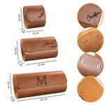 Personalisierte tragbare PU-Leder Uhrenrolle mit 1-3 Fächern Namen Monogramm Reiseetui Hochzeit Vatertag Geburtstag Geschenk für Herren Uhrenliebhaber
