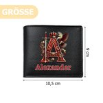 Personalisierte zweifach gefaltete Geldbörse aus PU-Leder im königlichen Wappenstil mit Namen Jahrestag Geburtstag Valentinstag Geschenk für Herren