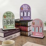 Personalized Books Read This Year Wooden Read Tracker with Name Bookshelf Decor Daily Use Birthday Gift for Bookworms