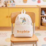 Sac d'école personnalisé avec le nom de Peter Rabbit Duck Easter Eggs Cadeau d'anniversaire de Pâques pour les enfants