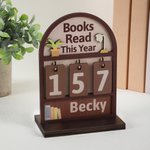 Personalized Books Read This Year Wooden Read Tracker with Name Bookshelf Decor Daily Use Birthday Gift for Bookworms