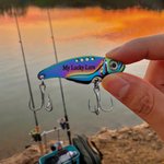 Personalized Portable Fishing Pattern Wood Storage Box Set with Lifelike Fish Hooks and Name Birthday Father's Day Gift for Dad Husband Fishing Lover