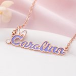 Personalized Cute Bunny Ears Initial Name Necklace Multicolour Jewellery Easter Birthday Anniversary Gift for Women Girls