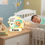 Veilleuse en acrylique personnalisée en 3D avec nom, date et information de naissance Décoration de chambre Cadeau d'anniversaire pour les nouveaux-nés