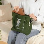Personalisierte Cord Tragetasche mit irisierende Geburtsblume und Initiale | mit Namen | Tote Bag | Shopper | Muttertag Geburtstag Geschenk für Frauen