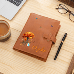 Personalizzato Retro Birth Flower Birthstone PU Leather A5 Sketchbook Notebook Cover per uso quotidiano Outdoor Sketching Gift per artisti pittori studenti