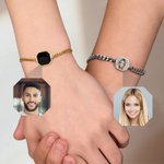 Braccialetto personalizzato con foto nascosta attivata dal calore e testo inciso Gioielli delicati Regalo di compleanno anniversario commemorativo per la coppia Amico del cuore