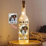Gepersonaliseerde Hand in Hand LED-flessenlamp met Foto en Naam Valentijnscadeau en Jubileumcadeau voor Koppels