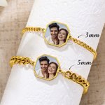 Braccialetto personalizzato con foto nascosta attivata dal calore e testo inciso Gioielli delicati Regalo di compleanno anniversario commemorativo per la coppia Amico del cuore