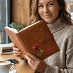 Personalizzato Retro Birth Flower Birthstone PU Leather A5 Sketchbook Notebook Cover per uso quotidiano Outdoor Sketching Gift per artisti pittori studenti