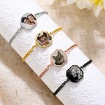 Braccialetto personalizzato con foto nascosta attivata dal calore e testo inciso Gioielli delicati Regalo di compleanno anniversario commemorativo per la coppia Amico del cuore