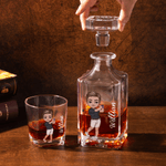 Personalisierte Golf Cartoon Charakter Whiskey Dekanter mit eingraviertem Namen Vatertag Geburtstag Geschenk für Männer Golfspieler