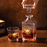 Personalised Golden Shield Initial Whiskey Decanter with Name Birthday Father's Day Gift for Bartender Dad Man
