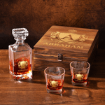 Personalised Golden Shield Initial Whiskey Decanter with Name Birthday Father's Day Gift for Bartender Dad Man