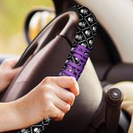 Personalisierte Punk Heavy Metal Style Anti-Rutsch-Auto-Lenkrad-Abdeckung mit Namen lange Reise Wünsche Geburtstag Geschenk für Familie Freund Punk-Enthusiasten