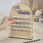Organizador de Pendientes de Madera Personalizado con Nombre Decoración de Escritorio Regalo de Cumpleaños para Niñas Mujeres