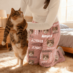 Personalised Multi-Colour Word Cloud Pet Face Photo Soft Pyjama Pants with Name Daily Wear Birthday Gift for Pet Lovers Friends