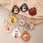 Porte-clés gaufré en forme de patte personnalisé avec photo et nom - Cadeau d'anniversaire pour amoureux des animaux